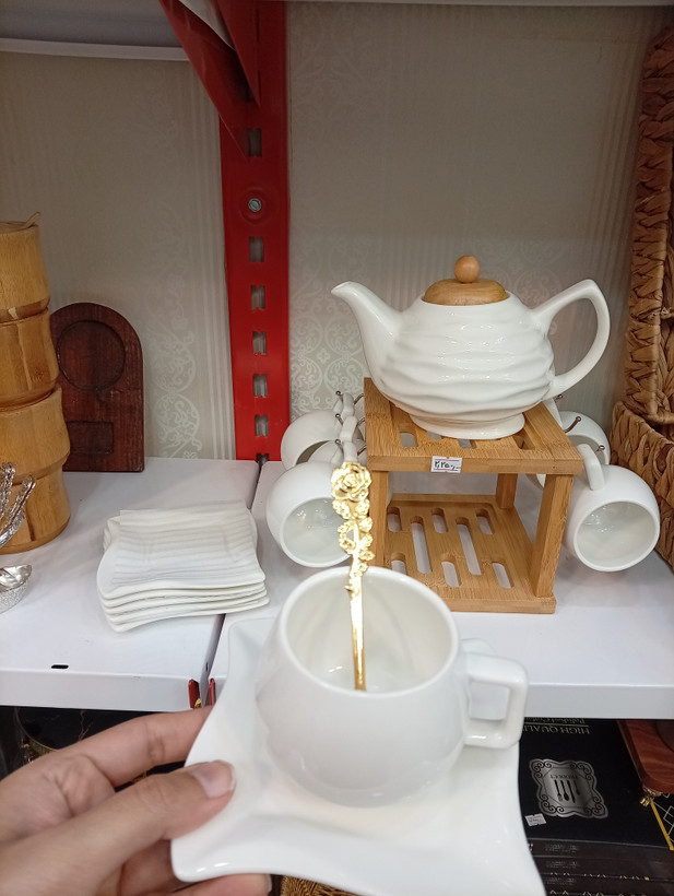 ست قوری نعلبکی و فنجان سرامیکی