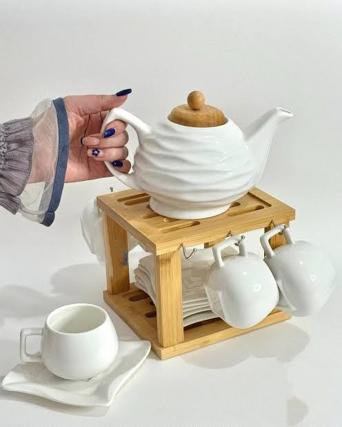 ست قوری نعلبکی و فنجان سرامیکی