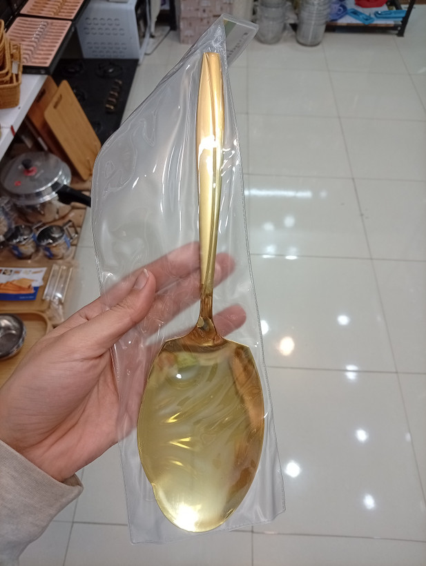 کفگیر و ملاقه طلایی و نقرهای برند یونیک لایف/قاشق خورشتی /ملاقه سوپ خوری