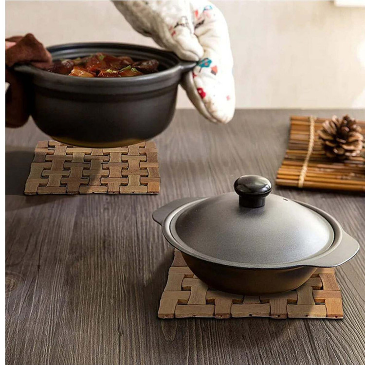زیربشقابی و زیرقابلمه ای مدل بامبو