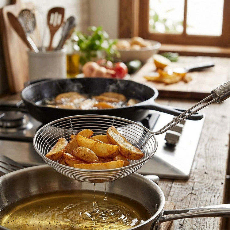 ابزار آشپزی مدل ملاقه روغن گیر اف بی