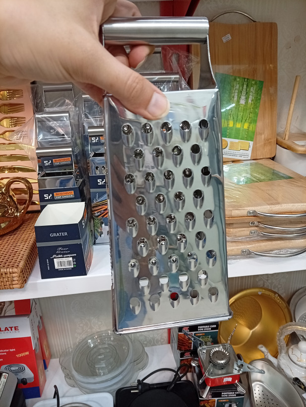 رنده چندکاره استیل برند شنگیا /رنده مکعبی شکل/رنده استیل چهارگوش/رنده تمام استیل 4گوش